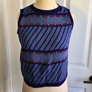 Levi's Vintage Sweater Vest Women's Size M Colorful Made In USA‎